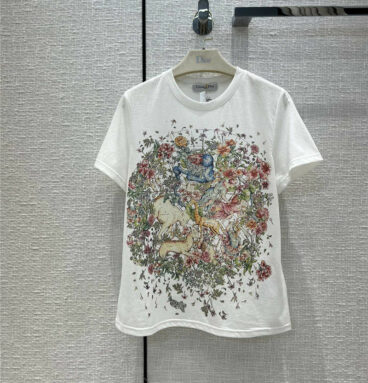 dior embroidered cashmere printed t shirt