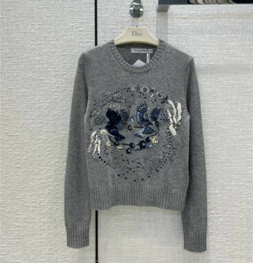 dior swirl constellation embroidered cashmere sweater