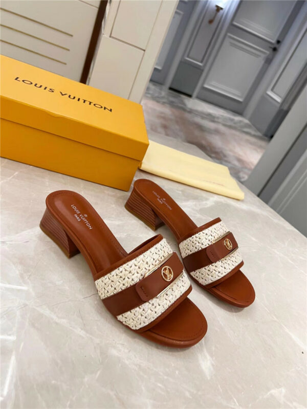 louis vuitton lv chunky heel slippers