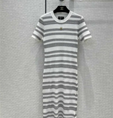 chanel curvy-knit short-sleeve dress