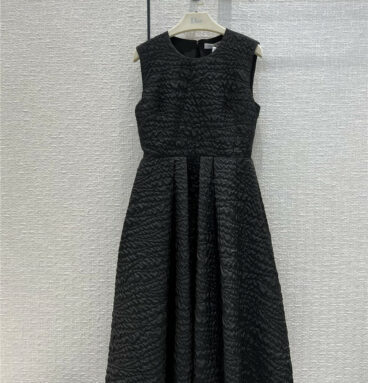 dior fall pleated textured black tank top dress