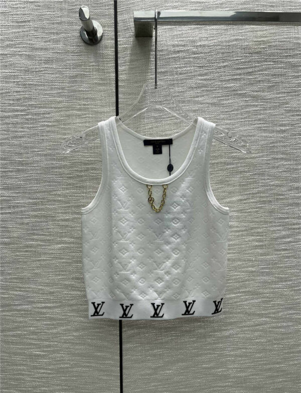 louis vuitton lv chain knitted vest