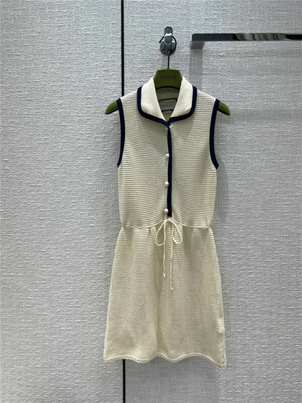 gucci lapel wool sleeveless dress