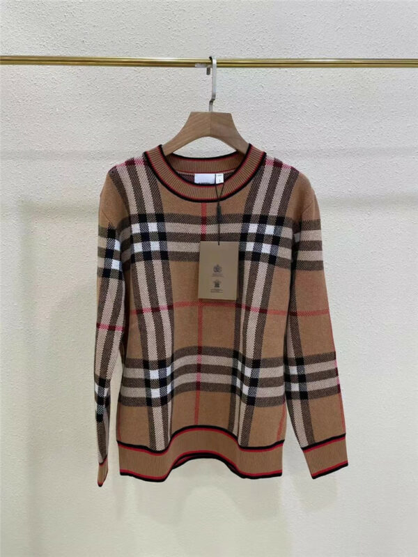 burberry cashmere classic checked wool sweater