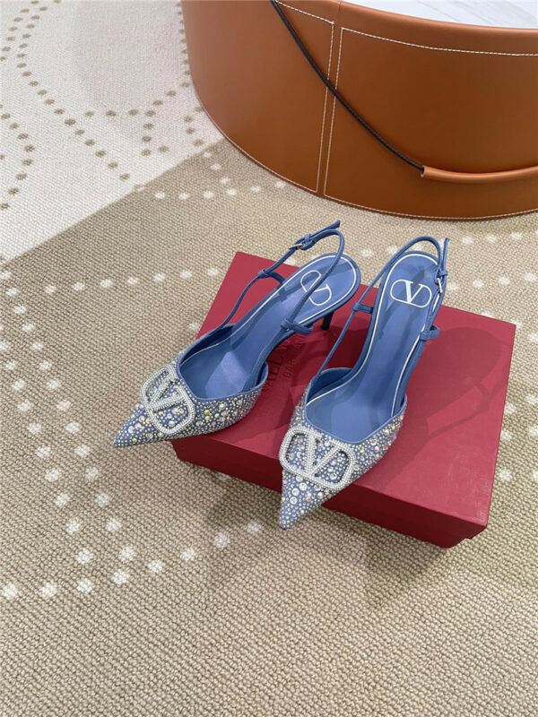 valentino V buckle diamond heels