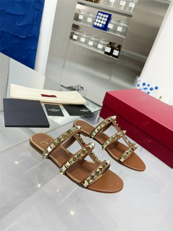 valentino studded classic flat sandals