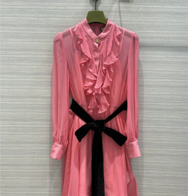 gucci pink silk dress