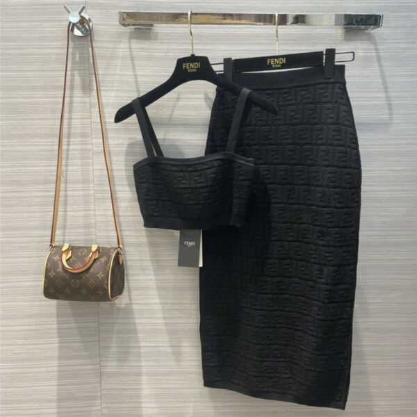 fendi FF slim fit knitted two-piece
