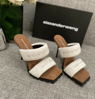 alexander wang jersey high heel sandals slippers