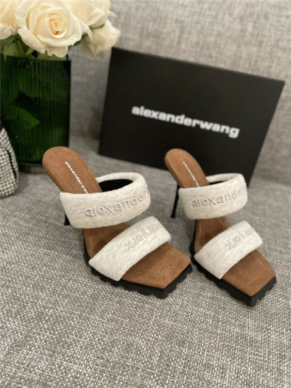 alexander wang jersey high heel sandals slippers