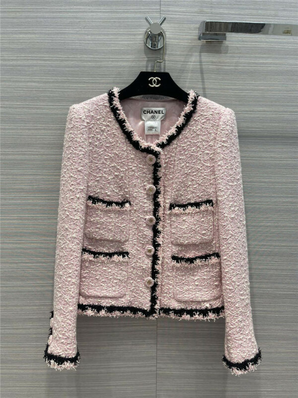 chanel sakura pink classic tweed coat