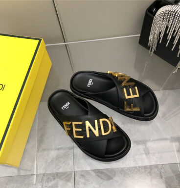fendi cross flat sandals