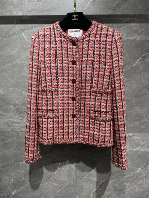 chanel red tweed jacket