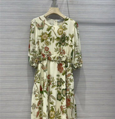 valentino flower print silk dress