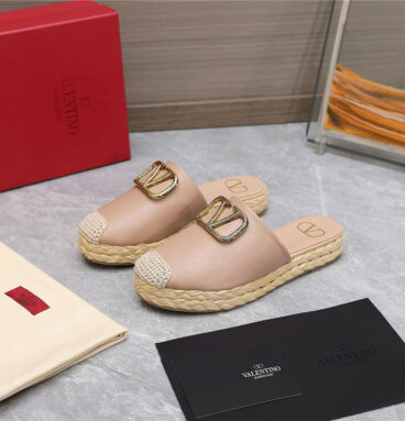 valentino fur platform slippers