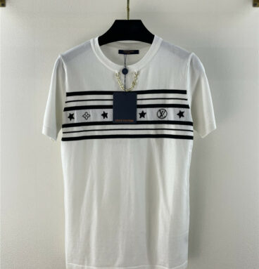 louis vuitton lv knitted embroidery t shirt