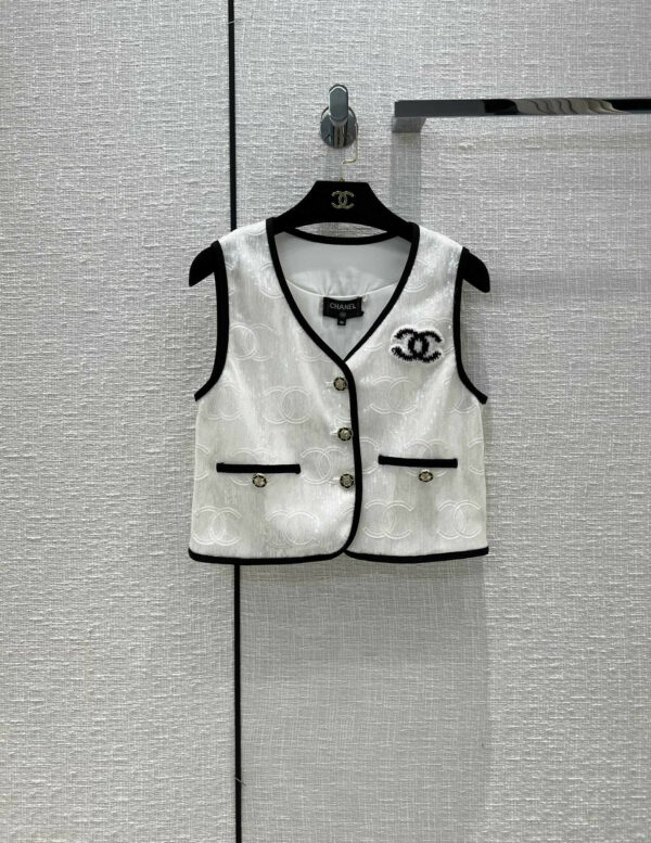 chanel sequin embroidered vest jacket