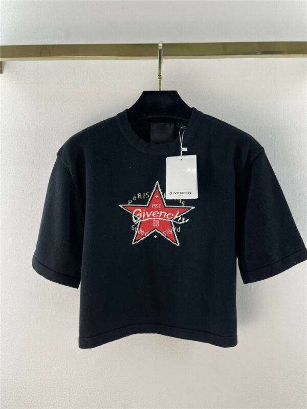 givenchy star logo knit short-sleeve top
