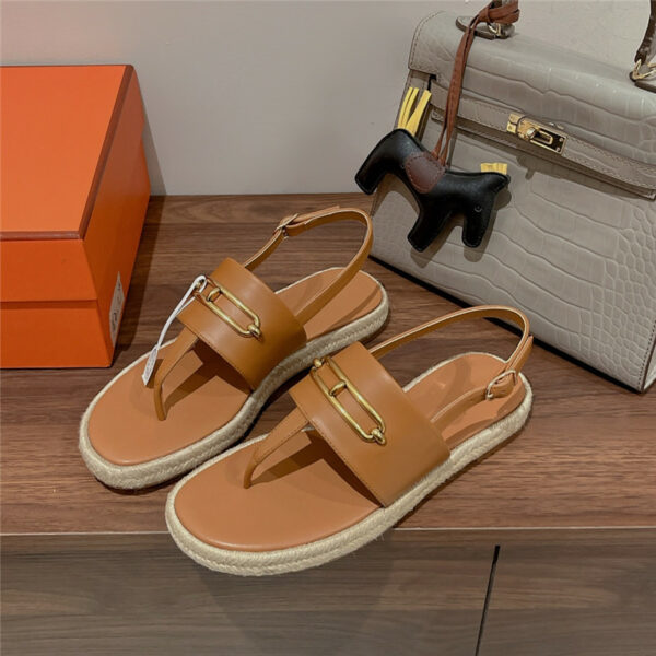 hermes knitted flat sandals