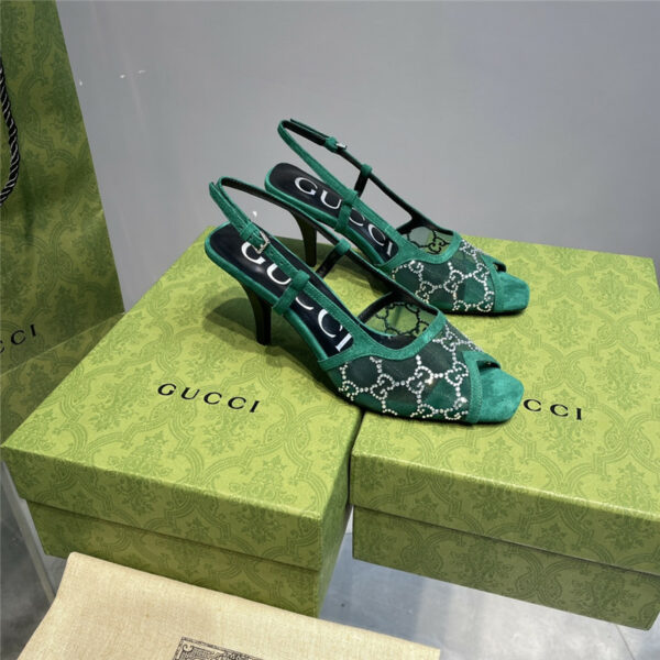 gucci mesh fish mouth high heel sandals