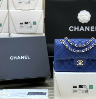 chanel blue flap bag small