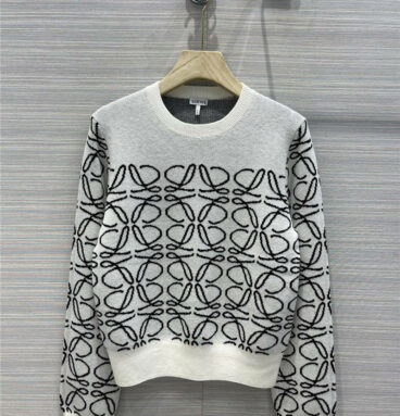loewe black and white contrast logo sweater