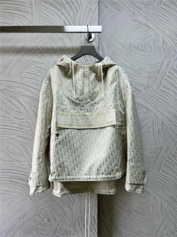 dior classic gold thread hooded jacket