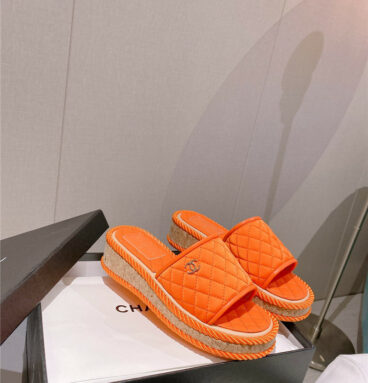 chanel flat platform slippers