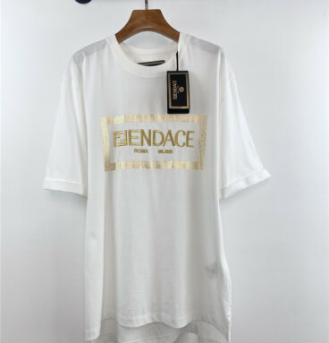 fendi lettering embroidery loose t shirt