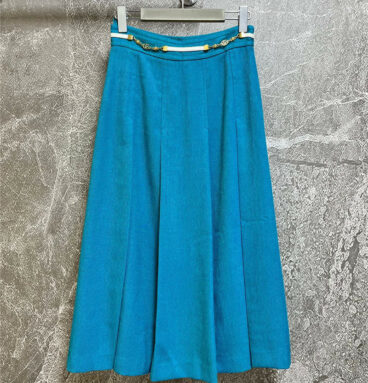 gucci lake blue high waist skirt