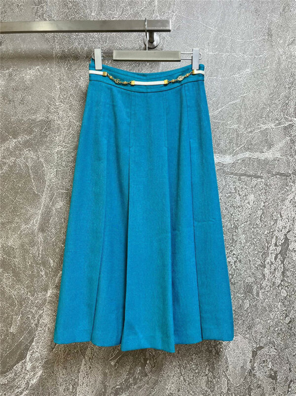 gucci lake blue high waist skirt