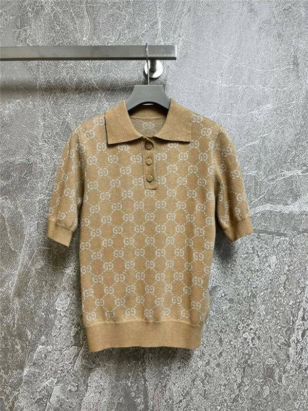 gucci GG short sleeve knitted top