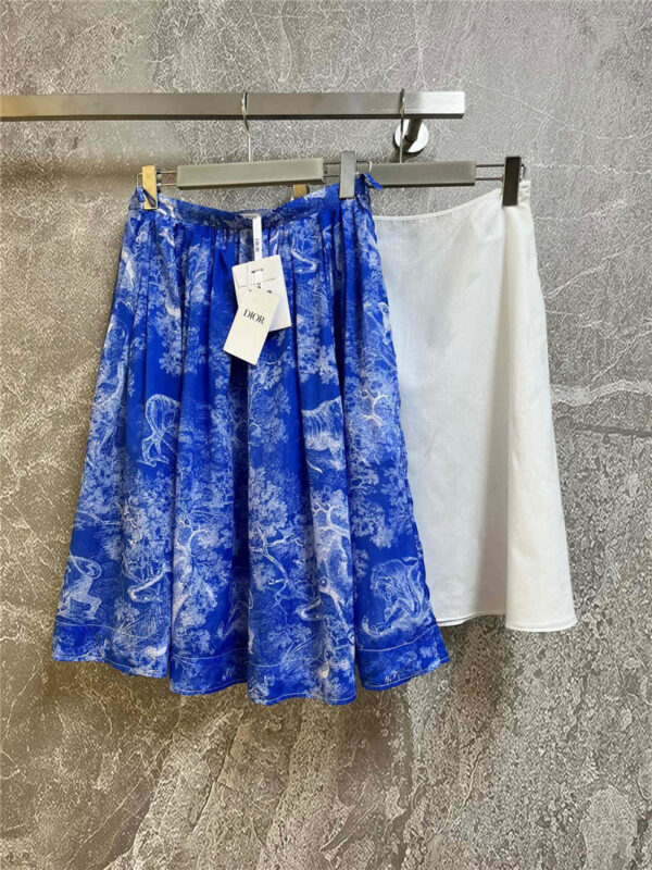 dior lake blue jouy forest animal skirt