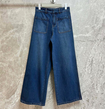 dior wide-leg straight-leg jeans