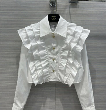 chanel cropped white shirt