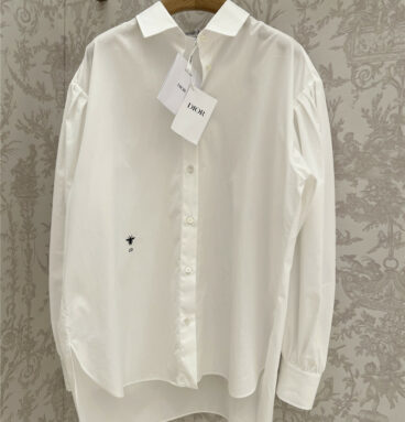 dior classic bee embroidery white shirt