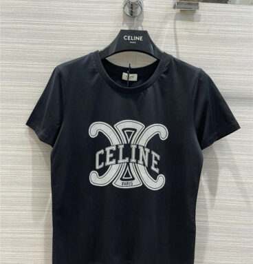 celine logo cropped t shirt