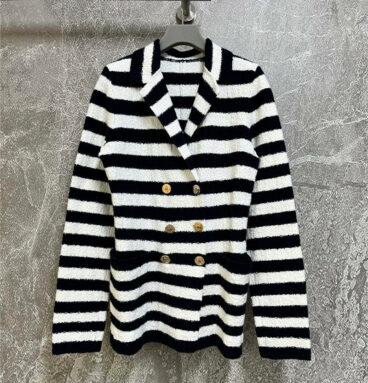 dior stripe knitted blazer