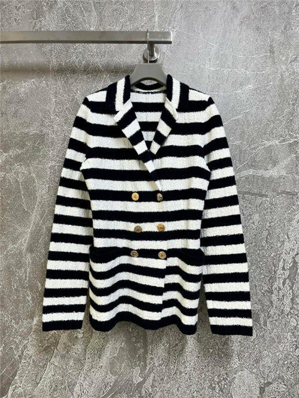 dior stripe knitted blazer