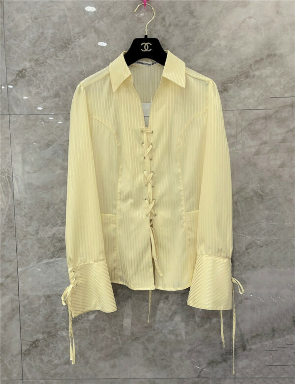 alexander wang silk cotton striped shirt