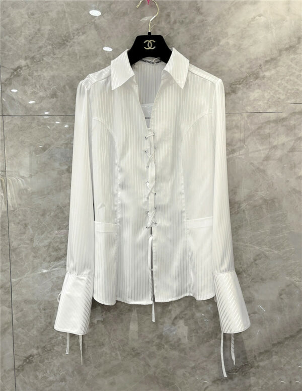 alexander wang silk cotton striped shirt
