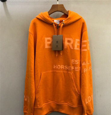 burberry logo hooded orange sweatshirt