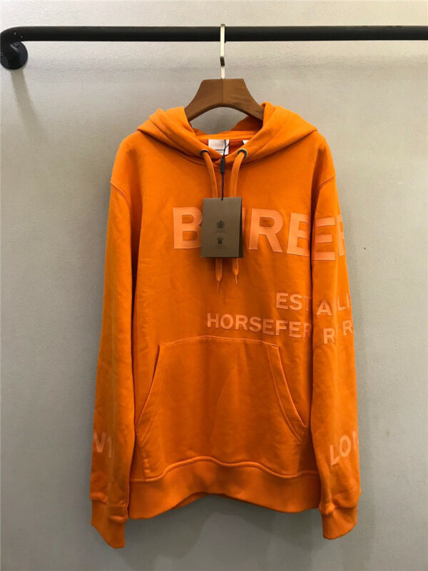 burberry logo hooded orange sweatshirt