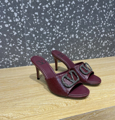 valentino v buckle high heel sandals