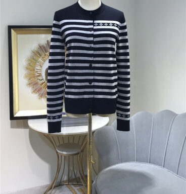 louis vuitton lv striped knitted cardigan