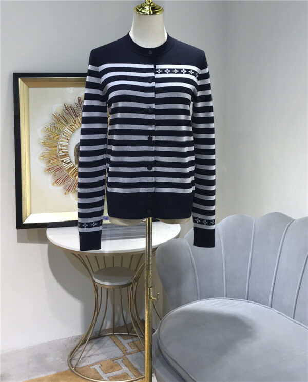 louis vuitton lv striped knitted cardigan