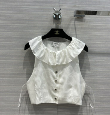 chanel camellia jacquard short vest