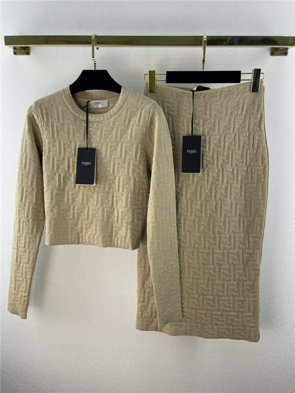 fendi FF letter logo knitted suit