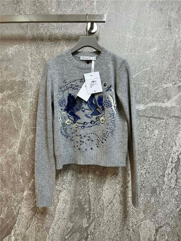 dior zodiac grey cashmere sweater