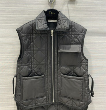 dior check quilted quilted vest jacket